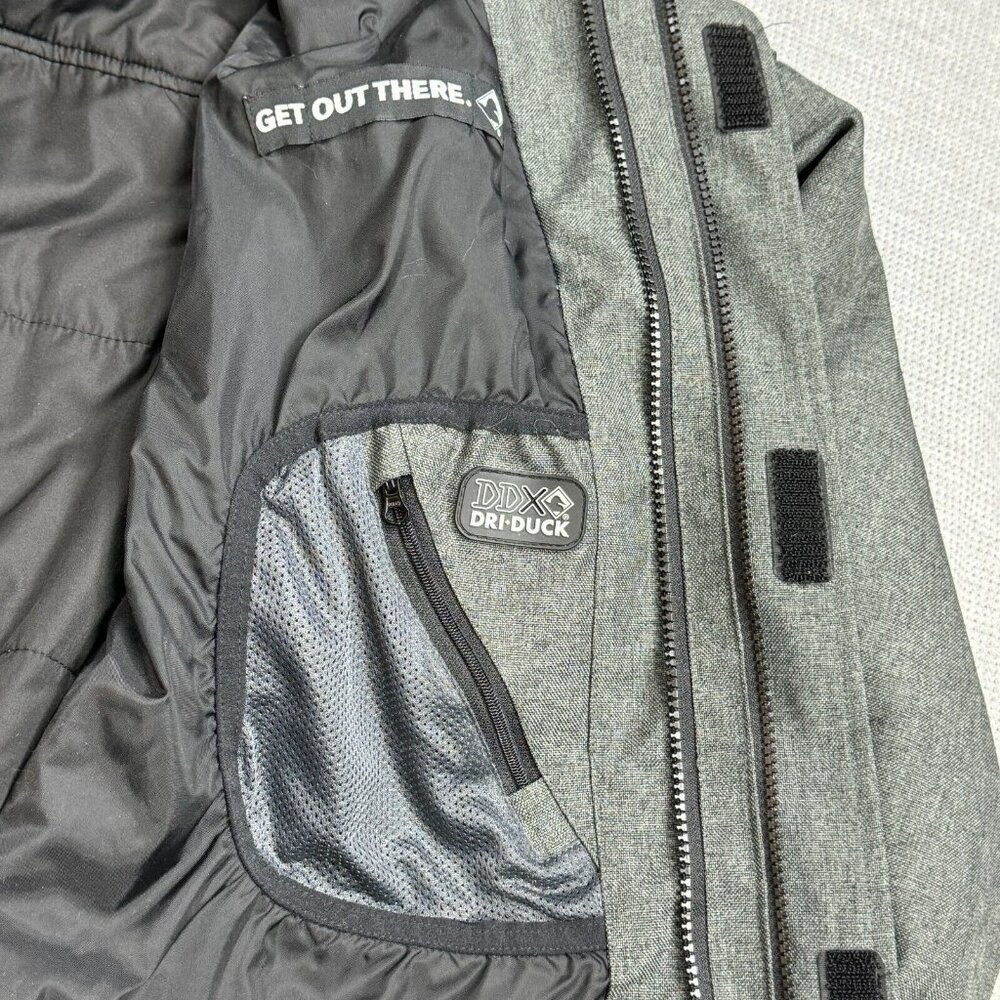 Dri Duck 3-in-1 Jacket Mens Size L Gray Hooded Storm Shell Interchange Pockets - Picture 10 of 16